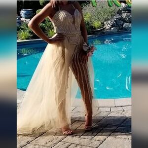 Elegant Cream Tulle Skirt